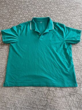 Men's Teal Polo Shirt with Contrast Collar